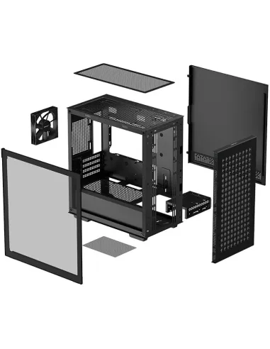 DeepCool CH370 Mini Tower MATX Cristal Templado USB 3.2 Negra