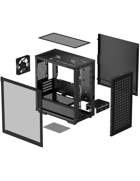 DeepCool CH370 Mini Tower MATX Cristal Templado USB 3.2 Negra