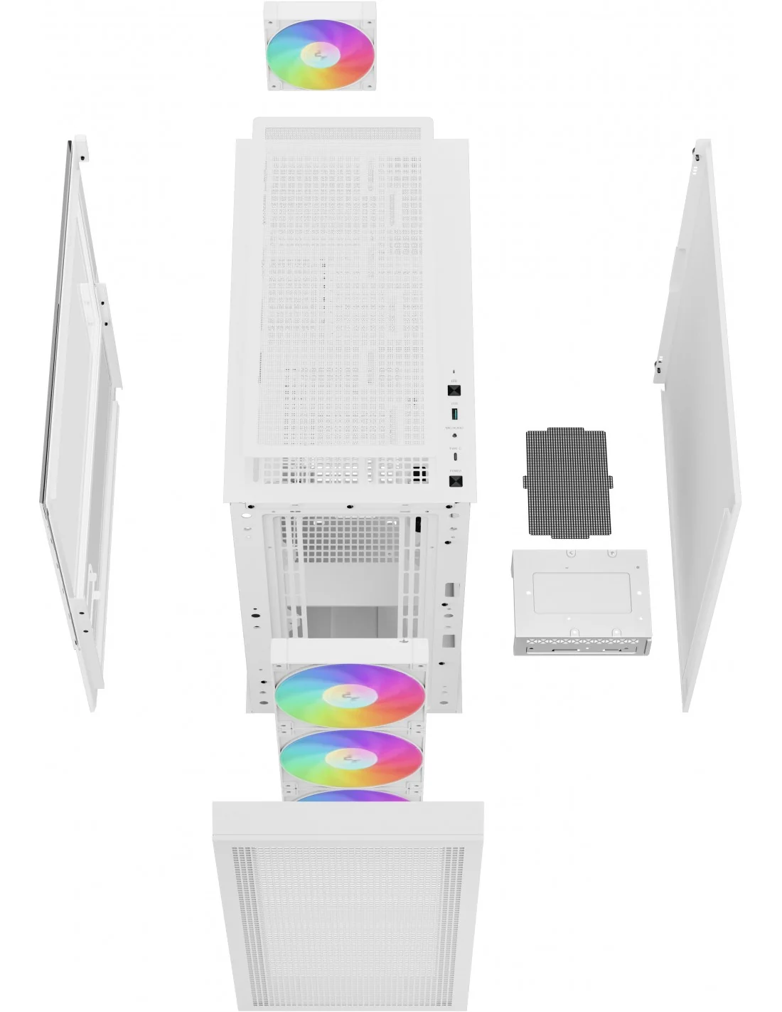 DeepCool CH560 Digital ARGB Mid Tower Cristal Templado USB 3.2 Blanca