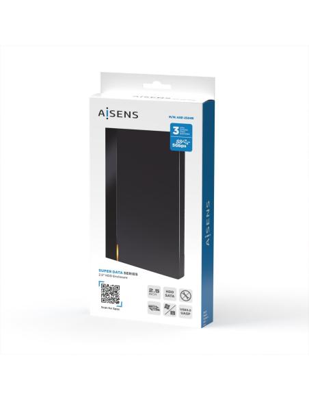 Aisens ASE-2524B Caja Externa para Disco Duro de 2.5" USB 3.1 Negra