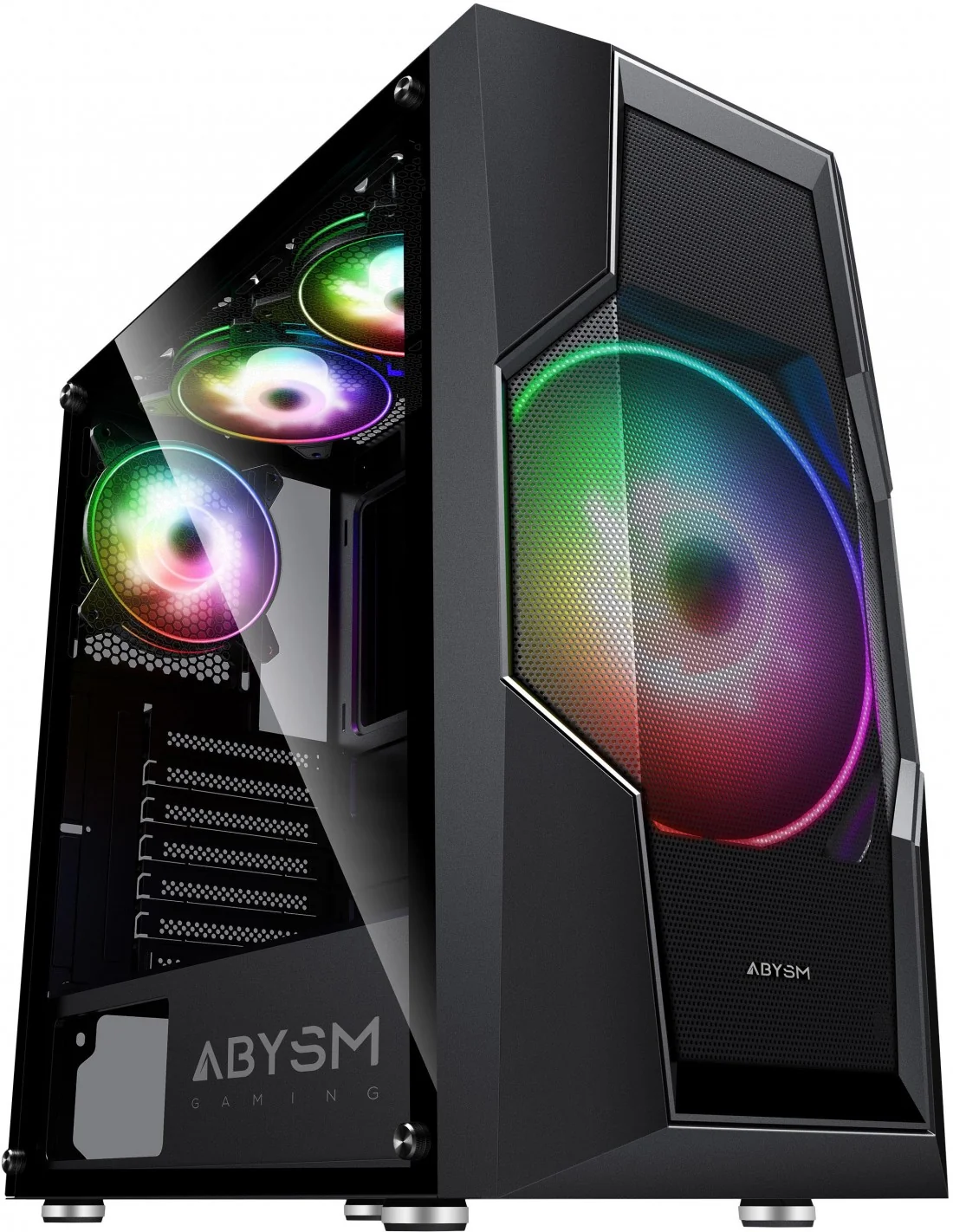 Abysm Gaming Danube Hron Black Torre Cristal Templado Negra