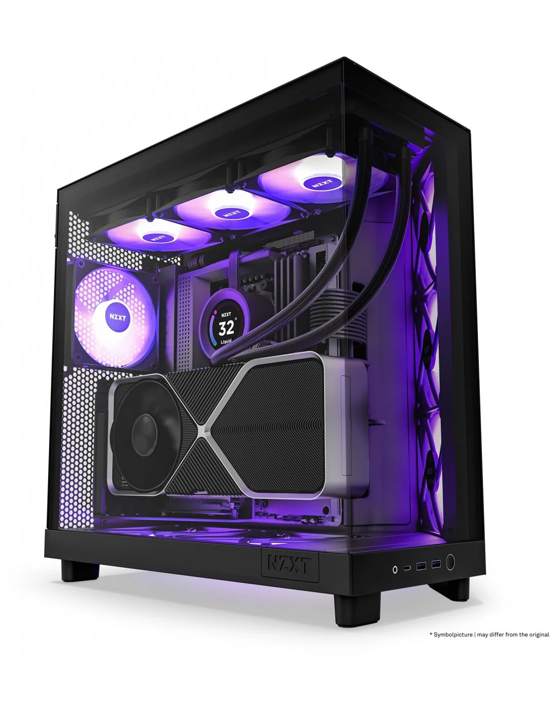 NZXT H6 Flow RGB Cristal Templado USB-C 3.2 Negra