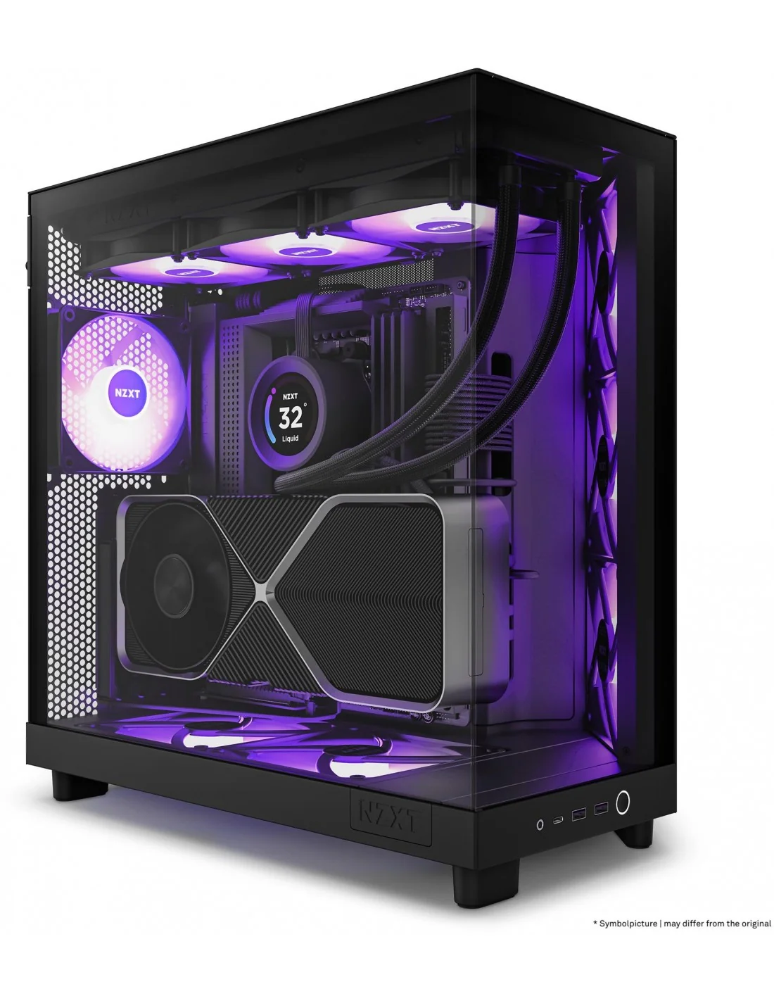 NZXT H6 Flow RGB Cristal Templado USB-C 3.2 Negra