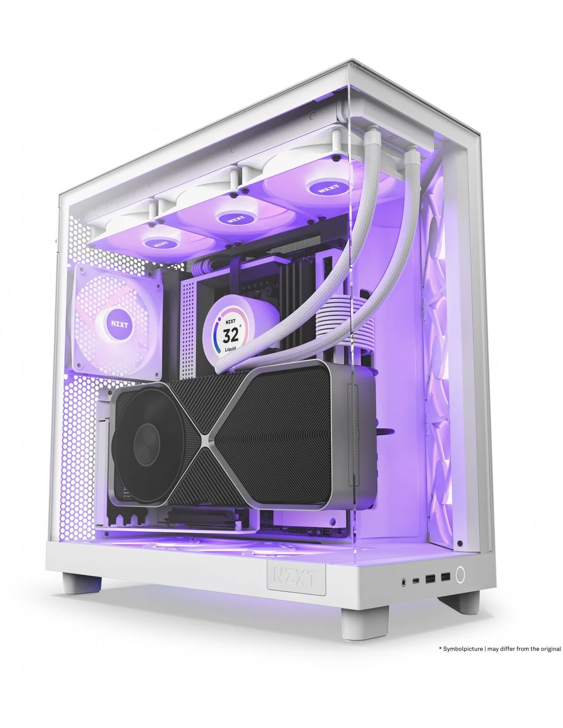 NZXT H6 Flow RGB Cristal Templado USB-C 3.2 Blanca