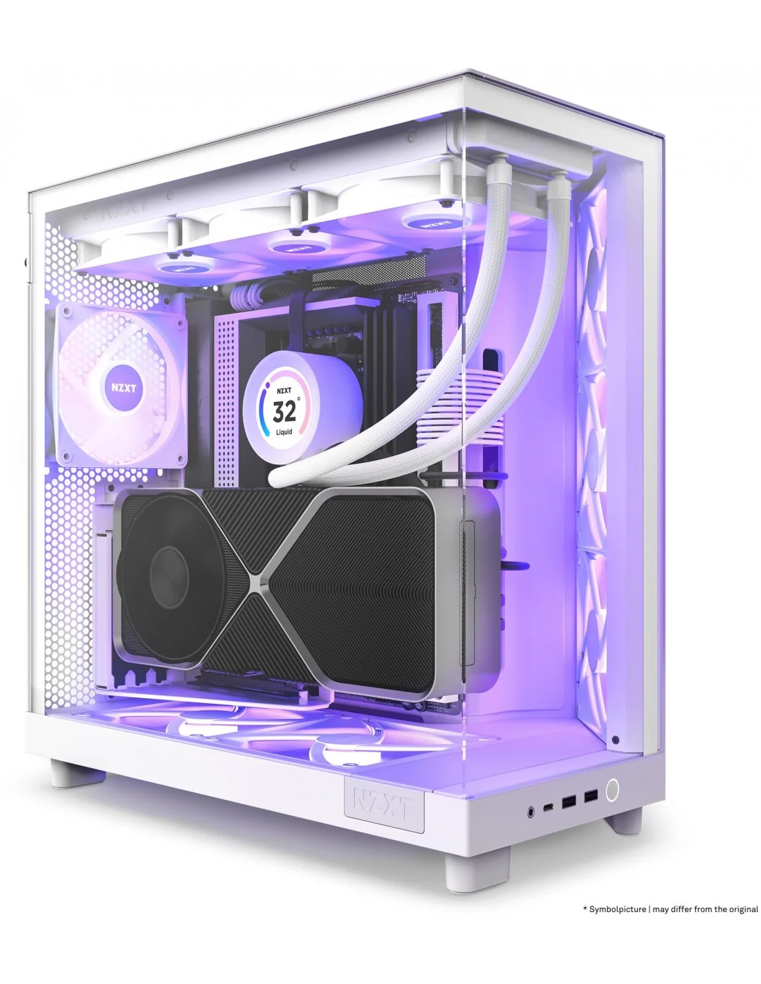 NZXT H6 Flow RGB Cristal Templado USB-C 3.2 Blanca