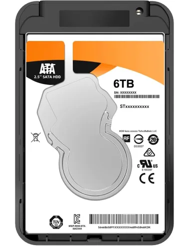 Aisens ASE-2521B Caja Externa para Disco Duro 9.5mm 2.5" SATA USB 3.0 Negra