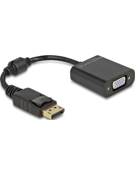 Delock 61006 Adaptador de Imagen DisplayPort a VGA WUXGA 15 cm Negro