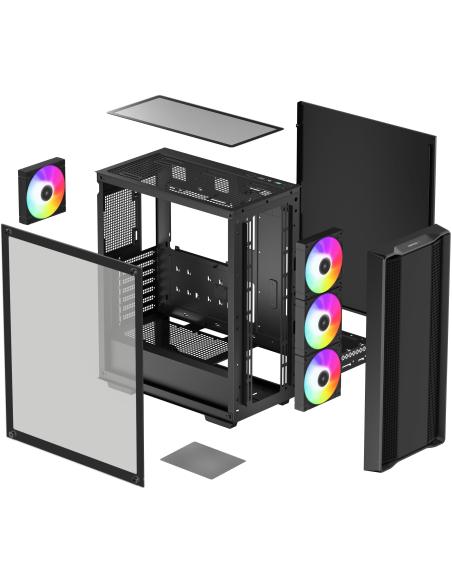 DeepCool CC560 ARGB V2 Cristal Templado USB 3.2 Negra