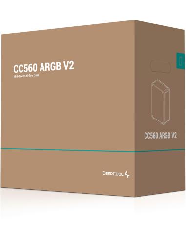 DeepCool CC560 ARGB V2 Cristal Templado USB 3.2 Negra