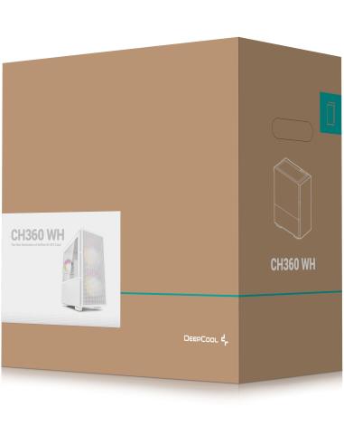 DeepCool CH360 Cristal Templado USB 3.2 Blanca