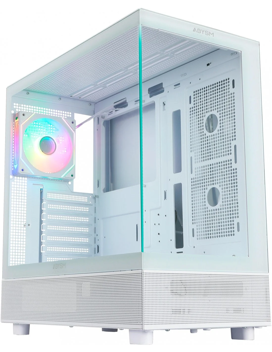 Abysm Gaming Danube Sava H400 Torre Doble Cristal Templado Blanca