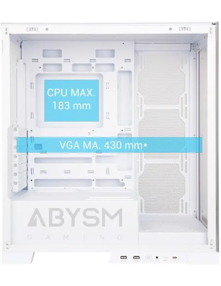 Abysm Gaming Danube Sava H500 White Caja Cristal Templado USB 3.0 ARGB Blanca