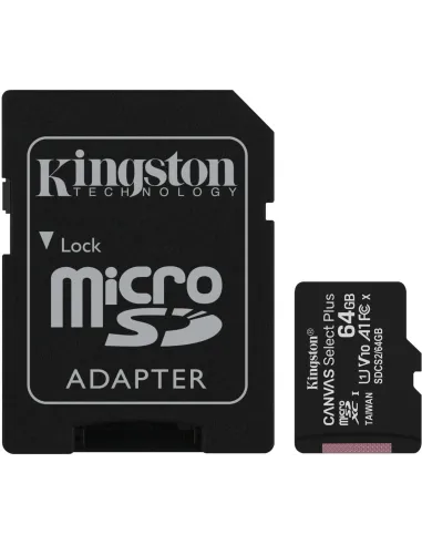 Kingston Canvas Select Plus MicroSDXC UHS-I 64GB Clase 10 + Adaptador SD