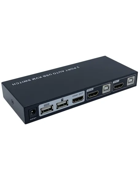 Aisens A111-0400 Switch KVM de Puertos USB-A/USB-B/HDMI 9 Puertos Negro
