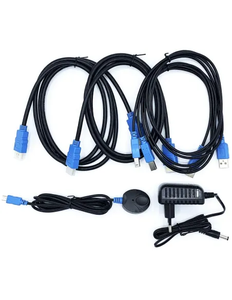 Aisens A111-0400 Switch KVM de Puertos USB-A/USB-B/HDMI 9 Puertos Negro