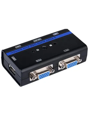 Aisens A111-0064 Switch KVM 2PC VGA/USB-A/Jack 6 Puertos Negro