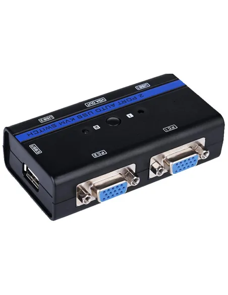 Aisens A111-0064 Switch KVM 2PC VGA/USB-A/Jack 6 Puertos Negro