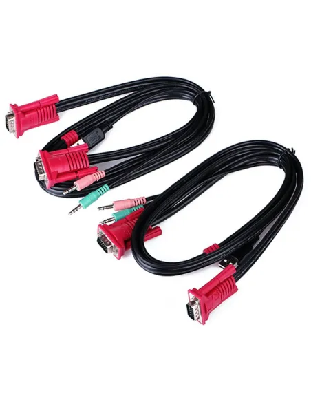 Aisens A111-0064 Switch KVM 2PC VGA/USB-A/Jack 6 Puertos Negro