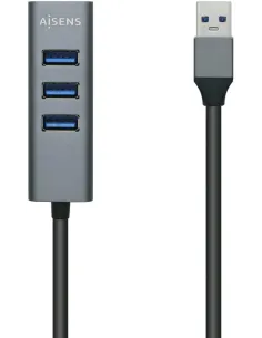 Aisens A106-0507 HUB USB-A 3.0 a USB-A 3.0 4 Puertos 10 cm Gris-DATA53582