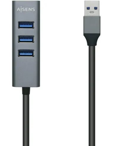 Aisens A106-0507 HUB USB-A 3.0 a USB-A 3.0 4 Puertos 10 cm Gris