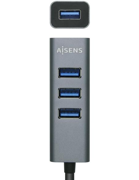 Aisens A106-0507 HUB USB-A 3.0 a USB-A 3.0 4 Puertos 10 cm Gris