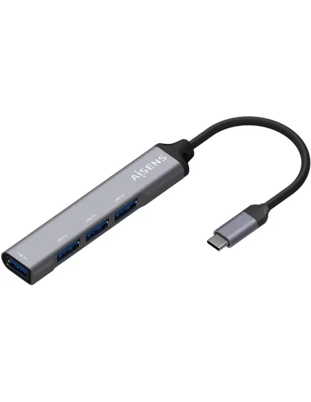 Aisens A109-0541 HUB USB-C 3.0 a USB-A 3.0 4 Puertos 10 cm Gris