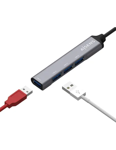 Aisens A109-0541 HUB USB-C 3.0 a USB-A 3.0 4 Puertos 10 cm Gris