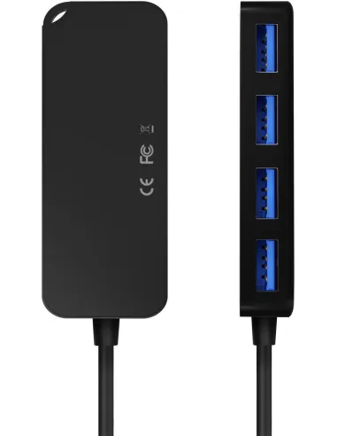 Aisens A106-0716 HUB USB-A 3.0 a USB-A 3.0 4 Puertos 60 cm Negro