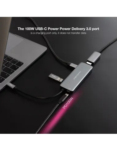 Nanocable 10.16.1006 HUB USB-C 3.0 a USB-A 3.0/USB-C 3.0/HDMI 6 Puertos 15 cm Negro