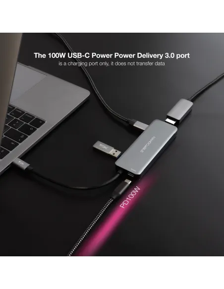 Nanocable 10.16.1006 HUB USB-C 3.0 a USB-A 3.0/USB-C 3.0/HDMI 6 Puertos 15 cm Negro