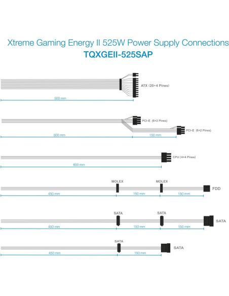 TooQ Xtreme Gaming Energy II 525W 80 Plus Bronze