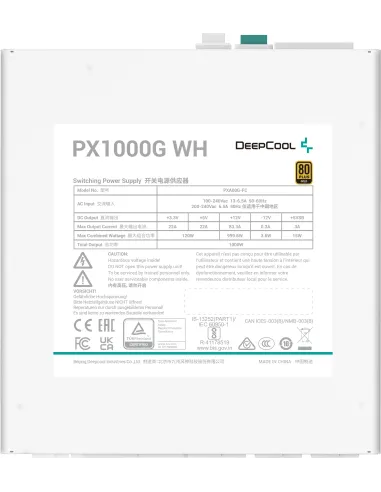 DeepCool PX1000G 1000W 80 Plus Gold Blanca