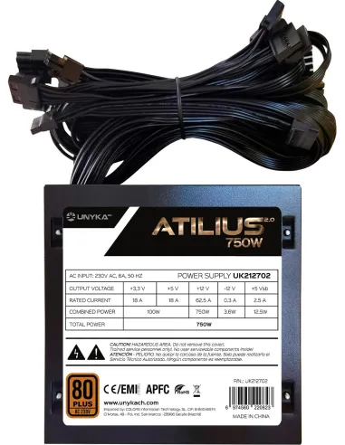 UNYKAch Atilius 2.0 Black 750W 80 Plus Bronze