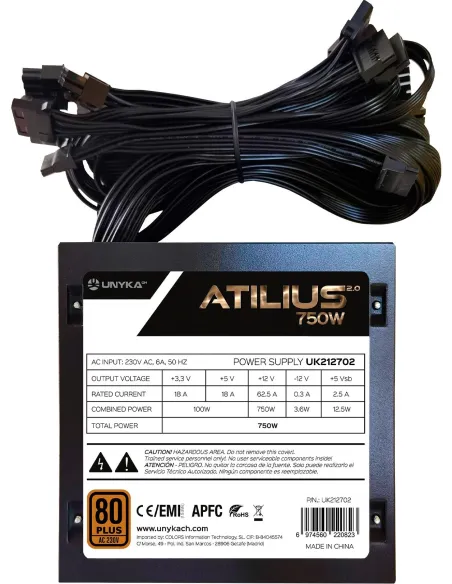 UNYKAch Atilius 2.0 Black 750W 80 Plus Bronze