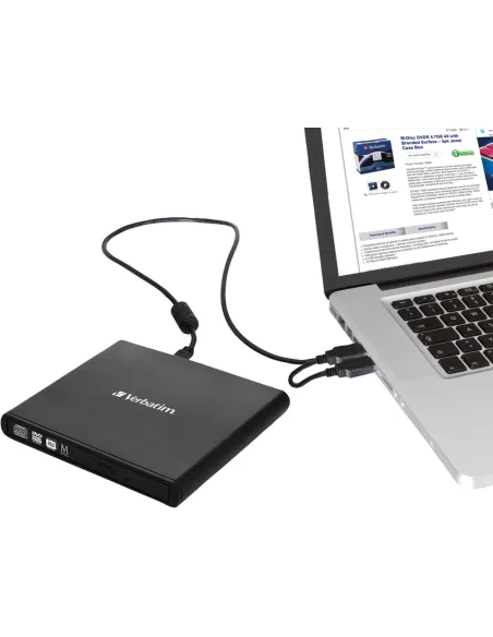 Verbatin 98938 Grabadora Externa DVD y CD USB Negra