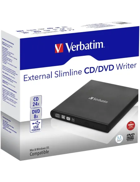 Verbatin 98938 Grabadora Externa DVD y CD USB Negra