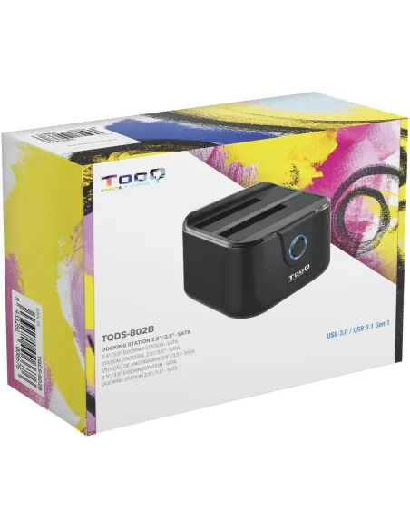 TooQ TQDS-802B Docking Station para Discos Duros de 2.5"/3.5" HDD/SSD Negra