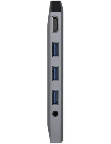 Aisens ASUC-9P001-GR Docking Station 9 Puertos USB-C a USB-A/USB-C/RJ-45/SD/microSD/Jack 3.5mm 15 cm Gris