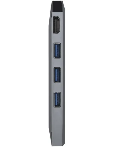 Aisens ASUC-8P004-GR Docking Station 8 Puertos USB-C a USB-A/USB-C/RJ-45/microSD/SD 15 cm Gris