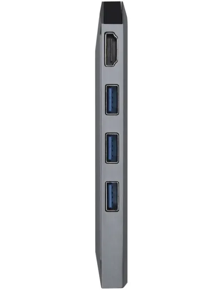 Aisens ASUC-8P004-GR Docking Station 8 Puertos USB-C a USB-A/USB-C/RJ-45/microSD/SD 15 cm Gris