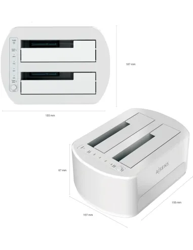 Aisens ASDS-D03B Adaptador para Discos Duros SSD 2.5"/3.5" Blanca