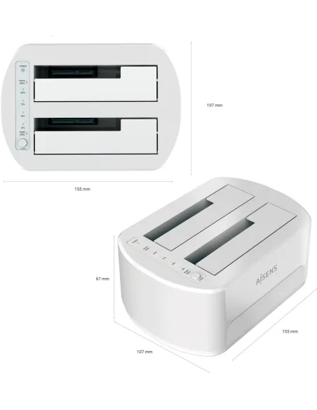 Aisens ASDS-D03B Adaptador para Discos Duros SSD 2.5"/3.5" Blanca
