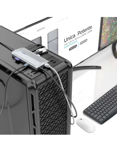 Aisens ASUC-12P005-GR Docking Station USB-C a USB-A/USB-C/HDMI/RJ-45/microSD/SD/Jack 3.5mm 30 cm Gris