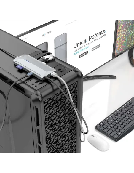 Aisens ASUC-12P005-GR Docking Station USB-C a USB-A/USB-C/HDMI/RJ-45/microSD/SD/Jack 3.5mm 30 cm Gris