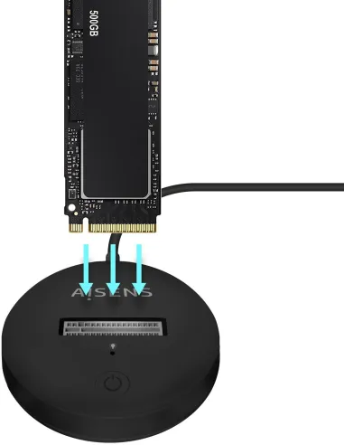 Aisens ASUC-M2D013-BK Docking Station Discos Duros M.2 SATA/NVMe USB-C Negro