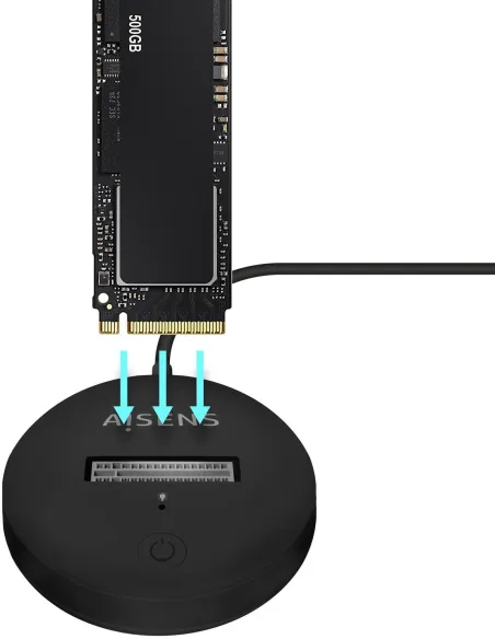 Aisens ASUC-M2D013-BK Docking Station Discos Duros M.2 SATA/NVMe USB-C Negro