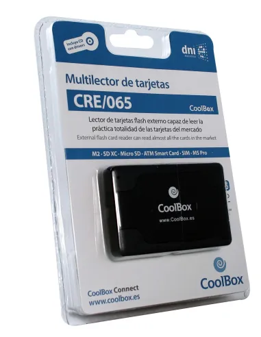 CoolBox CRE-065A Lector Tarjetas Externo Flash/DNIe USB 2.0 Negro