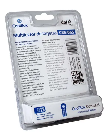 CoolBox CRE-065A Lector Tarjetas Externo Flash/DNIe USB 2.0 Negro