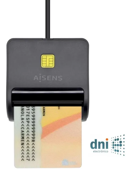 Aisens ASCR-SN01-BK Lector de Tarjeta DNIe Negro