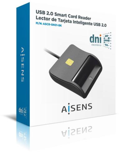 Aisens ASCR-SN01-BK Lector de Tarjeta DNIe Negro